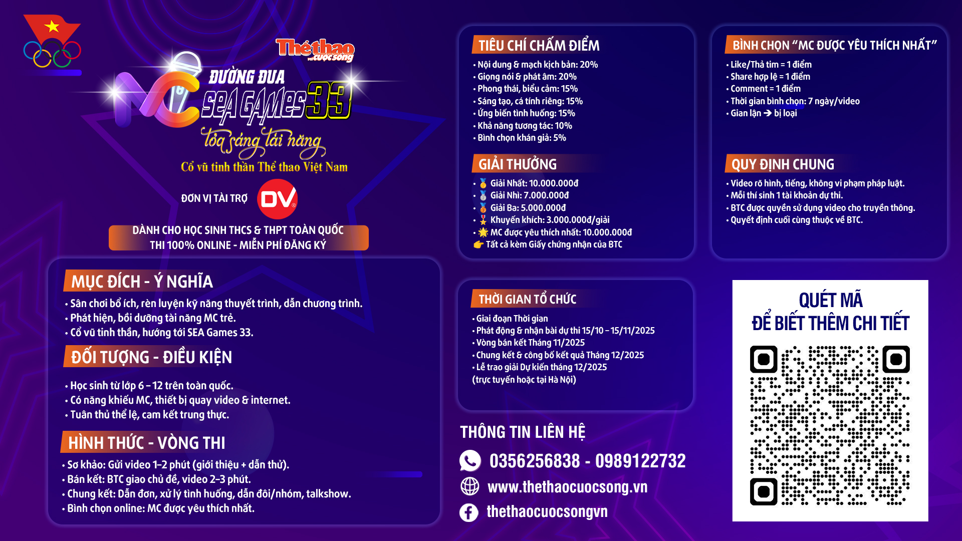 THỂ LỆ CUỘC THI MC ONLINE TOÀN QUỐC  “HƯỚNG TỚI SEA GAMES 33”